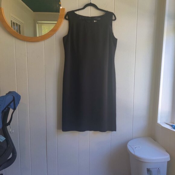 Dress in Black Sleeveless Sheath Style with a back zipper. Knee length, classic - Picture 1 of 7